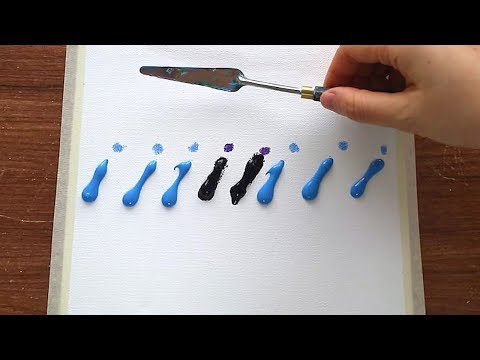 Simple Night Sky Clouds Acrylic Painting on Mini Canvas Step by Step #279｜Satisfying Demo
