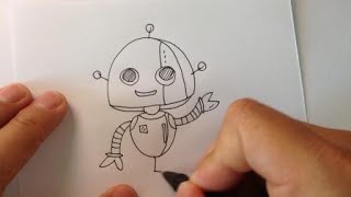 How To Draw A Cartoon Robot / Robot waiter draw