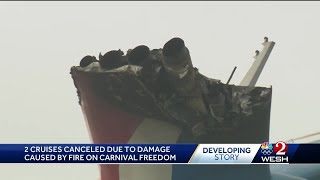Carnival Freedom cruise ship catches on fire, causes Port Canaveral cancellations