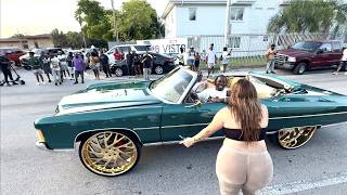 LIVE Donk Day Miami-Dade! Donks, Big Rims, Chevy Classics & Grudge Racing Pullouts