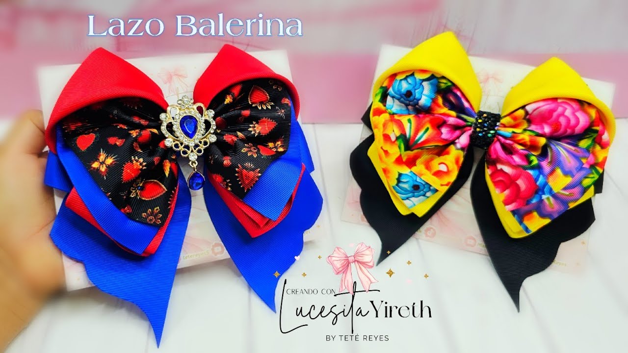 Como realizar un lazo con liston de 7.5 🎀   lazo balerina al estilo Moños Lucesita Yireth