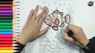 Coloring Clown Fish  | Adding Colors to the Coral Reef!