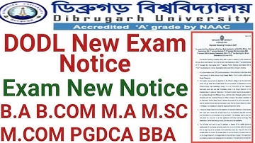 DODL Exam New Notice 2021 || B.A B.Sc B.Com Exam Notice || Distance Learning Exam Notice || DODL