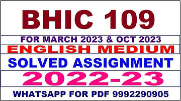 bhic 109 solved assignment 2022-23 in english | bhic 109 solved assignment 2022-23 | bhic 109 2023