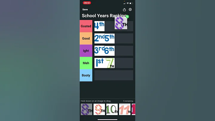 Ranking Grade School Years #ranking #tierlist