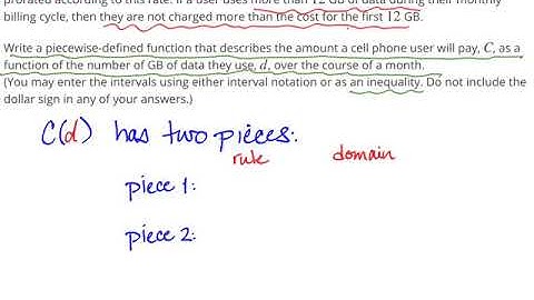 Modeling with a Piecewise Function