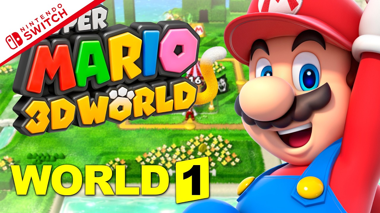 Super Mario 3D World - World 1 100% | Full Gameplay 100% - YouTube