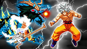 Kaido Hybrid Form V2 OP (New) & TC Luffy OP Buff VS Son Goku MUI V3.4 in Jump Force Mugen