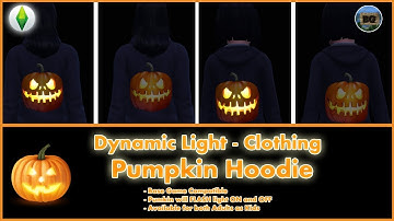 Bakies The Sims 4 Custom Content: Dynamic Light Pumpkin Hoodie