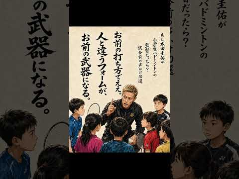 もし本田圭佑さんが小学生バドミントンの監督だったら？試合前の声かけ10選本田圭佑の言葉で考える試合前の声かけ10選。