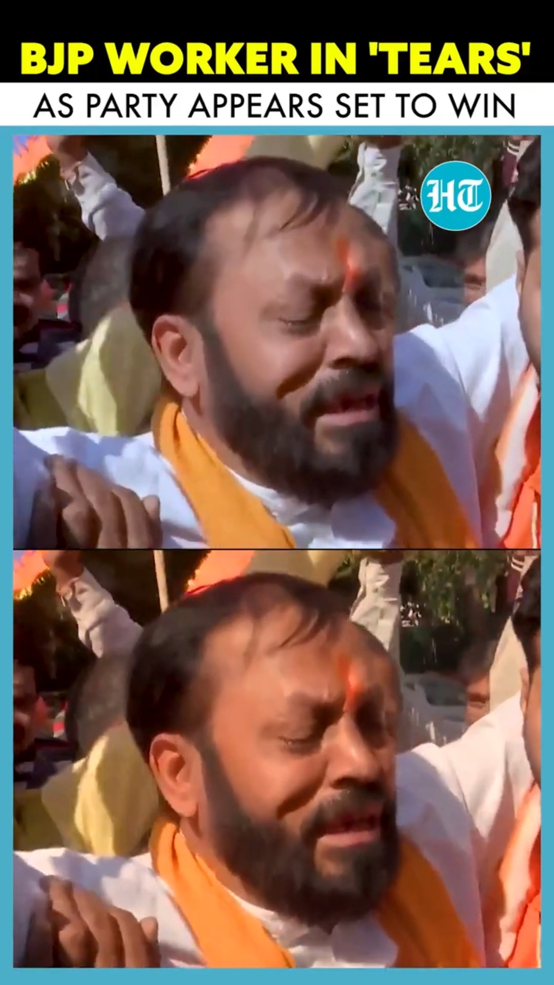 Bjp Worker Cries In Happiness As Party Appears Set To Win National Capital | Delhi Election Results