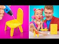 IMPRESIONANTES TRUCOS PARA PAPÁS || Ideas con bolígrafo 3D y divertidas luchas familiares de 123 GO!