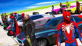 Homem-Aranha e Futebol nos Carros com SuperHeróis - Spiderman Cars Football Сhallenge GTA V