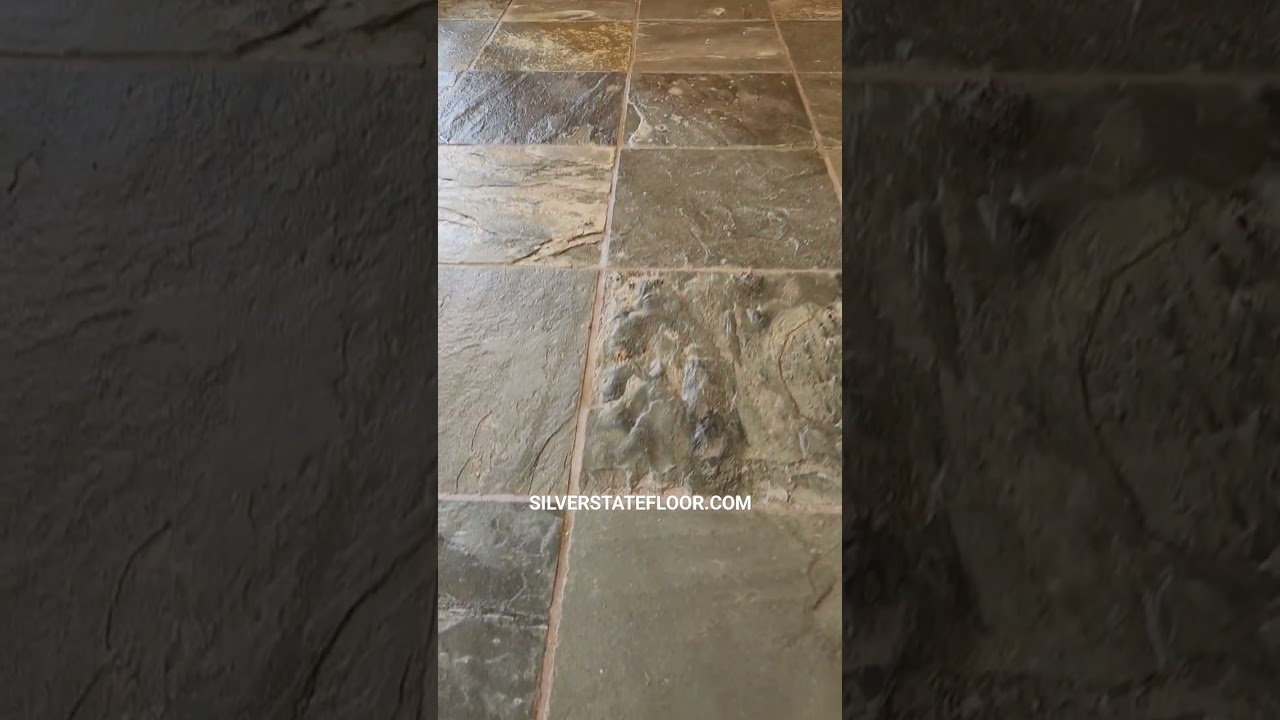 INCREDIBLE SLATE STONE PROFESSIONAL CLEANING PROCESS BY SILVER STATE FLOOR RESTORATION LAS VEGAS