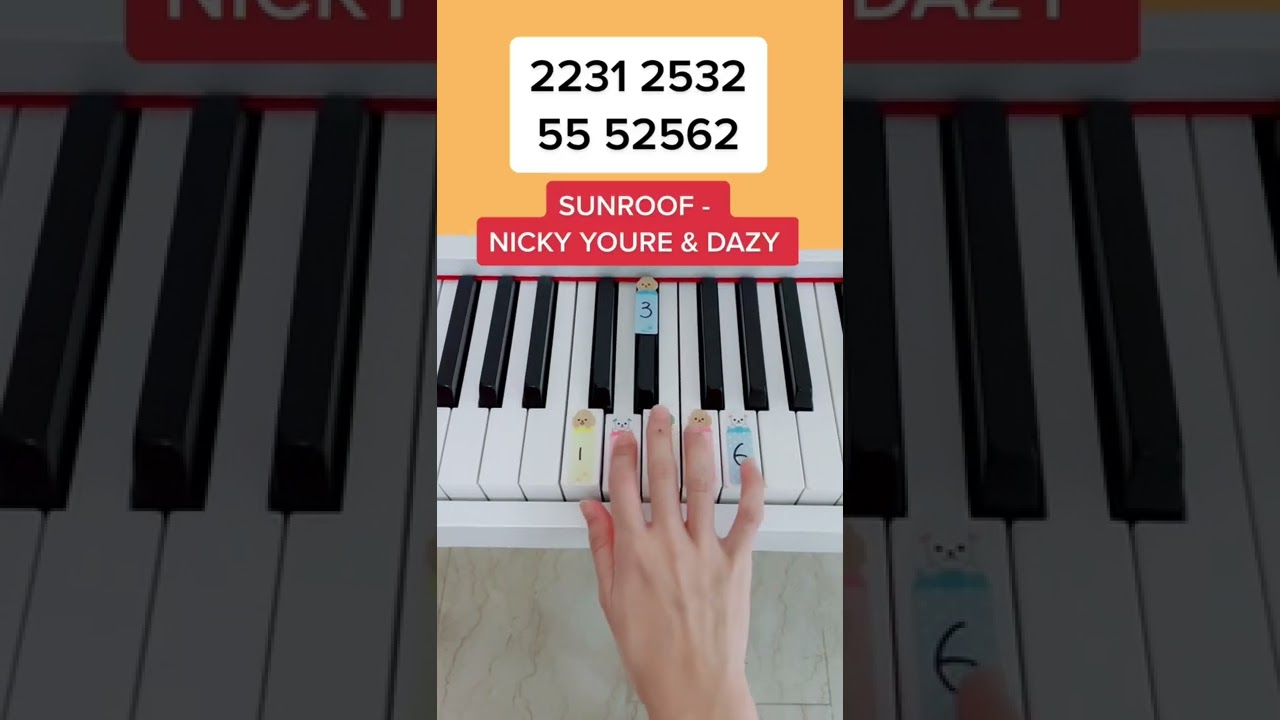 Sunroof - Nicky Youre & Dazy (Piano Tutorial) 