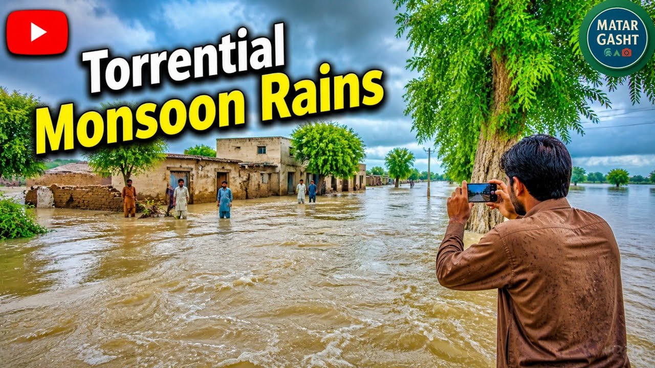 Flood Situation In Village || Torrential Monsoon Rains