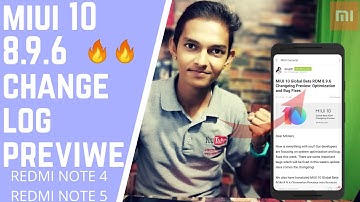 MIUI 10 (8.9.6) CHANGELOG PERVIEW || CAMERA ISSUE SOLVE