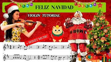 🎄🎅🏻 “Feliz Navidad" Violin Tutorial + Sheet Music [PDF] | Easy Christmas Pieces ☃️