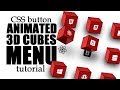 CSS Animations 3D Transform Cube Menu Tutorial | Animated Buttons Hover Effect