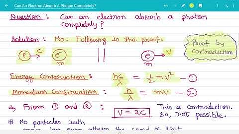 Can An Electron Absorb A Photon Completely? | IIT JEE | NEET | Olympiads