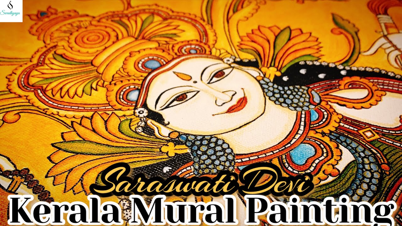 Saraswati Devi Kerala Mural Painting Tutorial Beginners (Part 02 ...