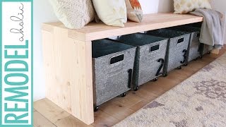 Here is a quick DIY waterfall bench tutorial for you to make! We made for our entryway. We thought that our entry would be the 