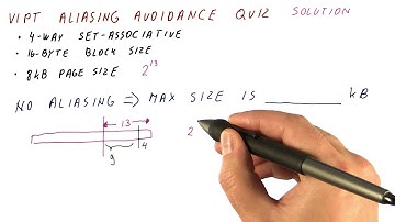 VIPT Aliasing Avoidance Quiz Solution - Georgia Tech - HPCA: Part 4