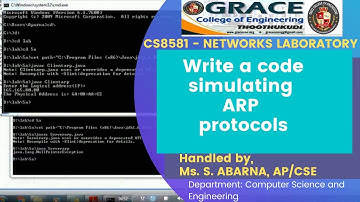 GRACE COE-CSE-CS8581-Networks Laboratory-Ex5a-Write a code simulating ARP protocols