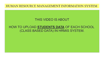 STUDENTS DATA UPLOADING IN HRIS SYSTEM / HRMIS SYSTEM / IEMIS SYSTEM
