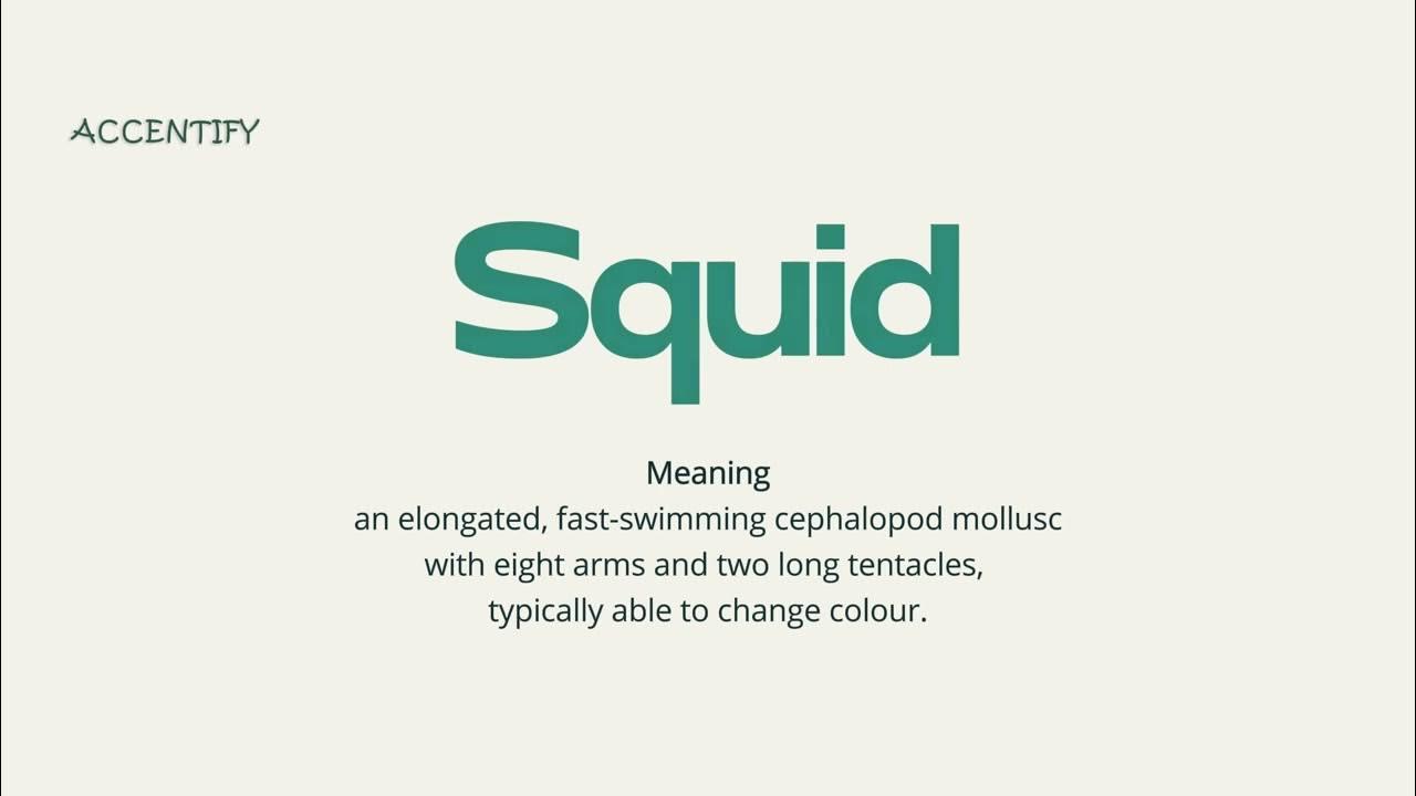 Squid (Pronunciation and Meaning) - YouTube