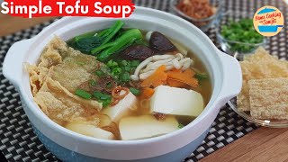 Простой суп из тофу с овощами (рецепт без мяса)