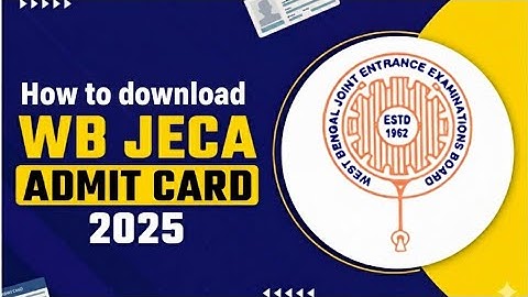 Download WB JECA Admit Card 2025 | MCA Admission 2025 #wbjeca#mcaadmission#wbjee#entranceexam
