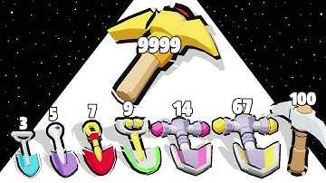 Merge Gold Miner -  Level Up Pickaxe Max Level Gameplay (Merge Digger)