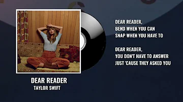 Taylor Swift - Dear Reader (Lyrics)
