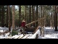 Bushcraft Camp Rebuild - Day 1 - My Camp Collapsed!