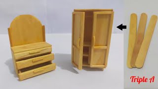 Making mini closet & dresser from Popsicle