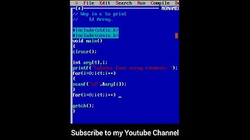 C program to print number using 1D array #shorts #reels #coder #coding #code