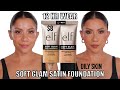 *new* $8 e.l.f. COSMETICS SOFT GLAM SATIN FOUNDATION +12HR WEAR TEST *oily skin* | MagdalineJanet