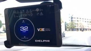 Delphi V2E Vehicle to Everything Cadillac Demo CES 2017 1-4-17