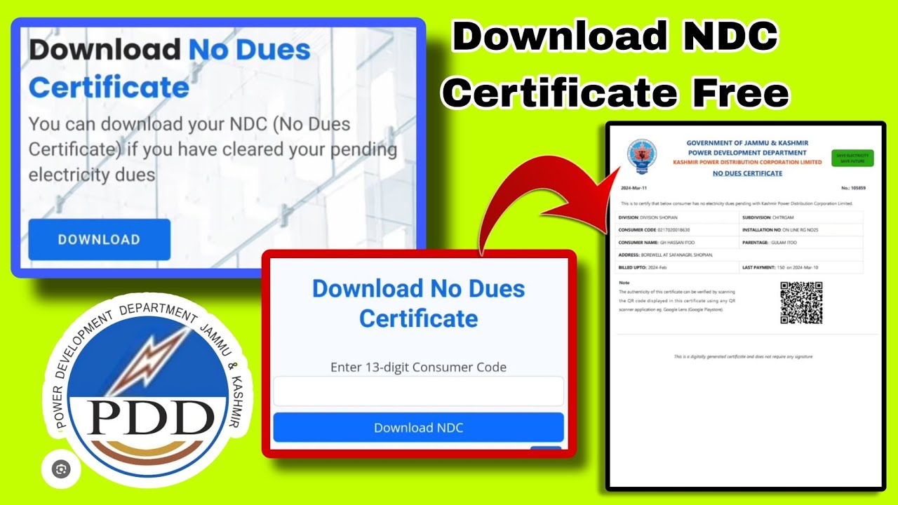 How to download JKPDD No dues certificate | NDC electricity bill kaise download kare 