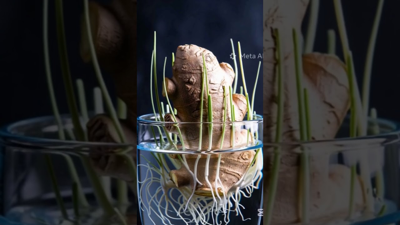 Amazing Ginger and Radish Growth in Water 🌿✨ | Satisfying AI Timelapse #ytshorts #aianimation