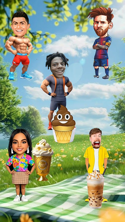 The Poop lce Cream Belongs To Messi vs Ronaldo vs Georgina vs Mr Beast #shorts #animation #funny