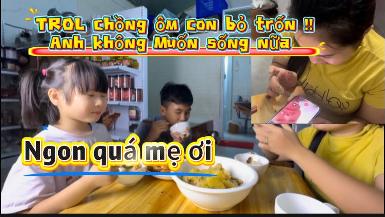 Chồng Trung Quốc đứng ngồi không yên khi bị vợ TROL ôm con bỏ trốn_phòng trọ ba mẹ con ăn nấu gì ? 