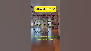 Oracle Hiring Freshers... Apply Now!! #oracle