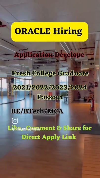 Oracle Hiring Freshers... Apply Now!! #oracle - YouTube