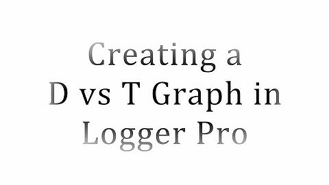 Creating a D vs T Graph in Logger Pro