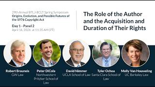 29th Annual BTLJ-BCLT Spring Symposium:The Role of the Author, Panel 2
