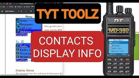 MD-380 TYT TOOLZ , Contacts  Display Info