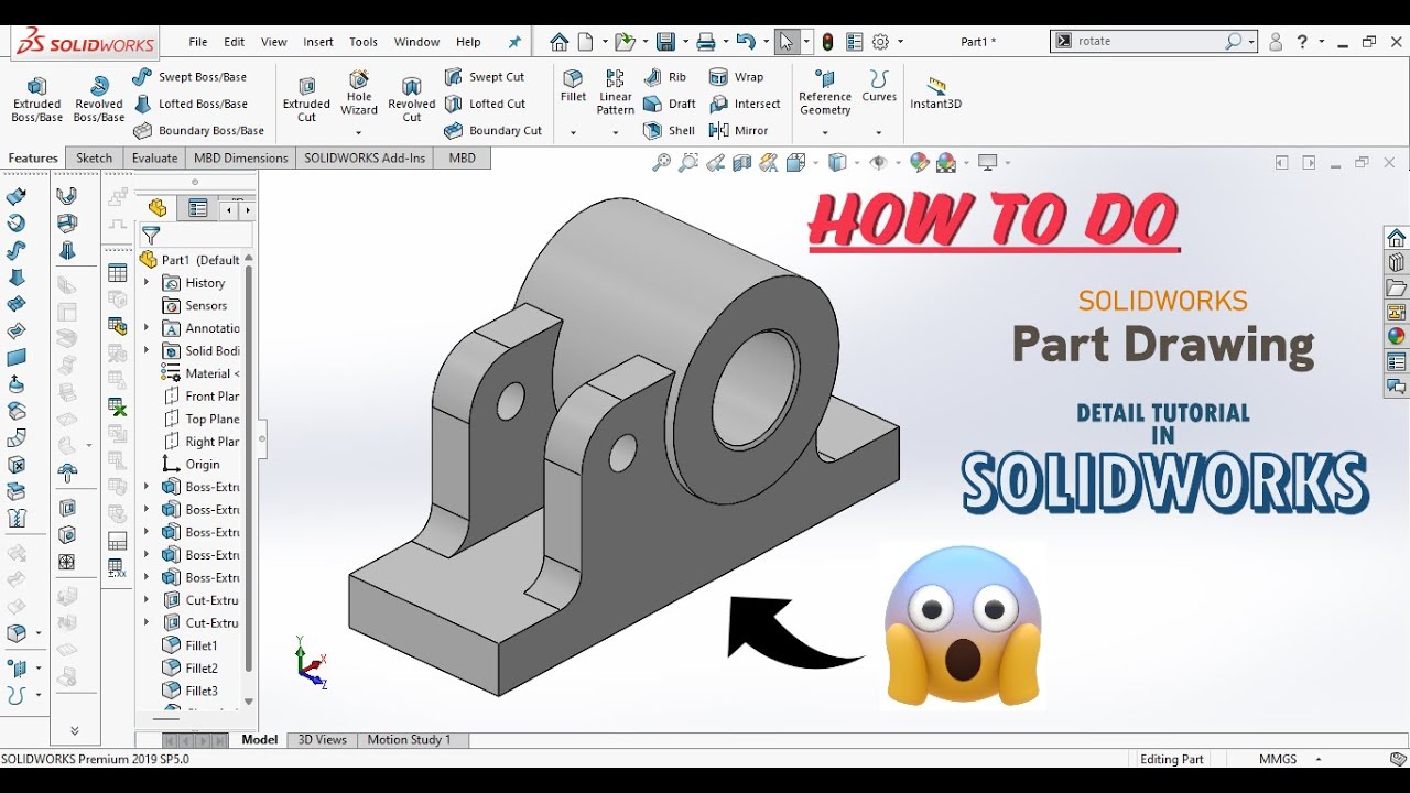 Solidworks part drawing #solidworks | Mechanical engineering | cad | 3d ...