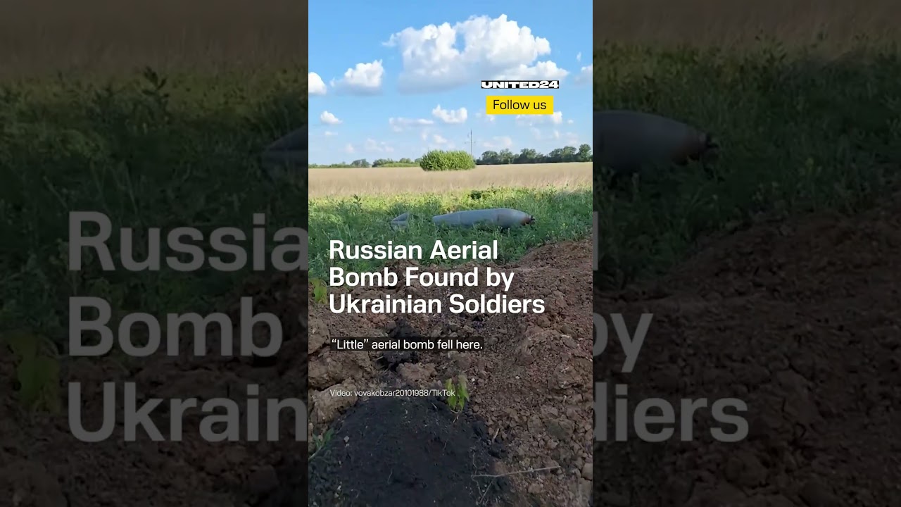 Ukrainian Soldiers Found Russian Aerial Bomb 